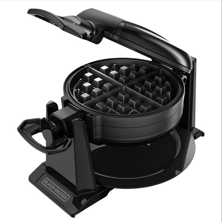 2-Waffle Black Flip Belgian Waffle Maker