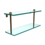 16 in. L x 8 in. H x 5 in. W 2-Tier Clear Glass Bathroom Shelf in Polished Chrome - Super Arbor