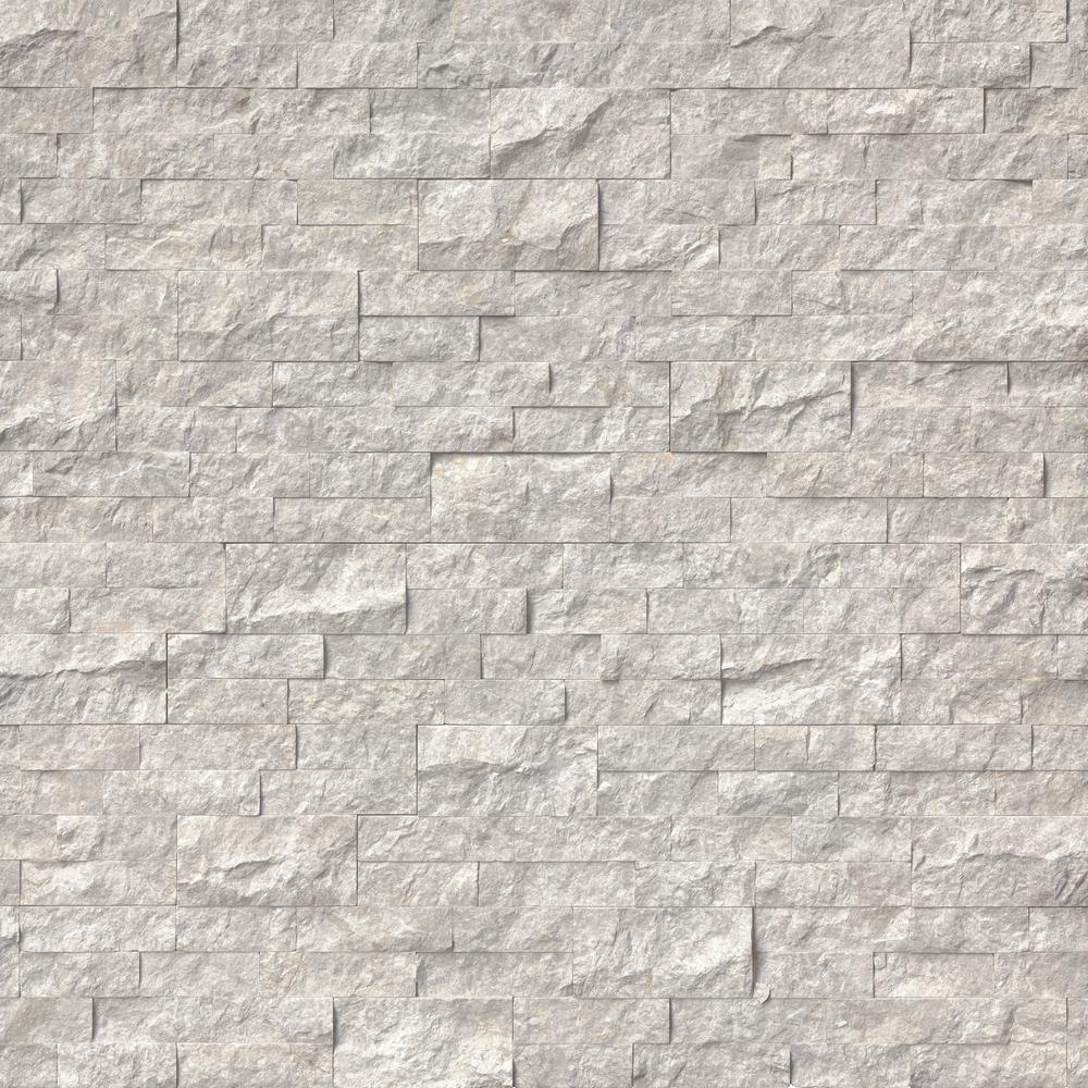 Arctic White 3D Ledger Panel 6 in. x 24 in. Honed Marble Wall Tile (10 cases / 60 sq. ft. / pallet) - Super Arbor