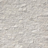 Arctic White 3D Ledger Panel 6 in. x 24 in. Honed Marble Wall Tile (10 cases / 60 sq. ft. / pallet) - Super Arbor