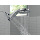 HydroRain Two-in-One 5-Spray 7.9 in. Double Wall Mount Fixed Shower Head in Chrome - Super Arbor