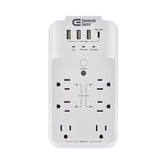 Commercial Electric 6-Outlet Smart Surge Protector with 4 USB Ports, White, Powered by Hubspace