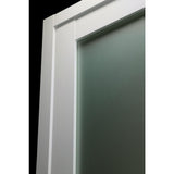 30 in. x 80 in. Smart Pro 207 Polar White Solid Core Wood 1-Lite Frosted Glass Interior Door Slab No Bore - Super Arbor