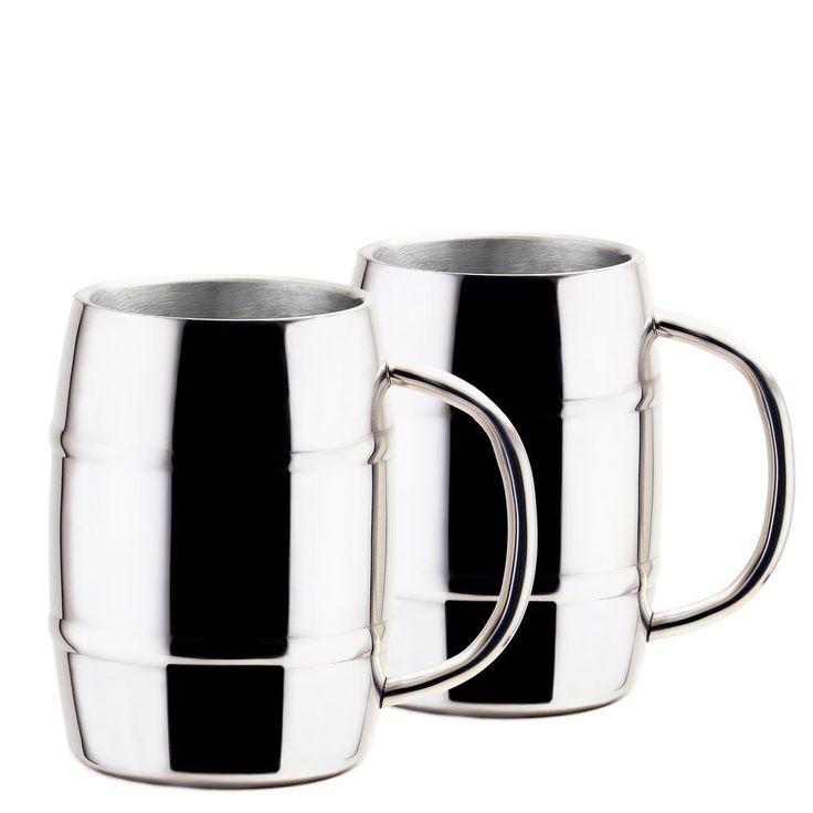 Jumbo KeepKool 33.8 oz. Double Walled Stainless Steel Mugs (Set of 2)