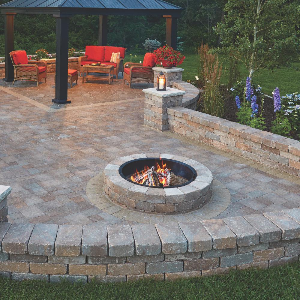 Weston 52 in. x 12 in. Northwoods Tan Round Concrete Fire Pit Kit With Metal Liner - Super Arbor