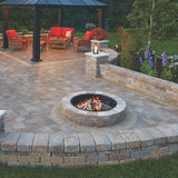 Weston 52 in. x 12 in. Northwoods Tan Round Concrete Fire Pit Kit With Metal Liner - Super Arbor