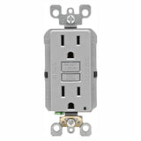 15 Amp Self-Test SmartlockPro Slim Duplex GFCI Outlet, Gray - Super Arbor