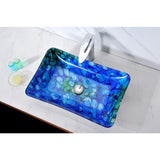 Avao Deco-Glass Vessel Sink in Lustrous Blue - Super Arbor