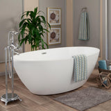 Jolie 69 in. Acrylic Flatbottom Non-Whirlpool Soaking Bathtub in White - Super Arbor