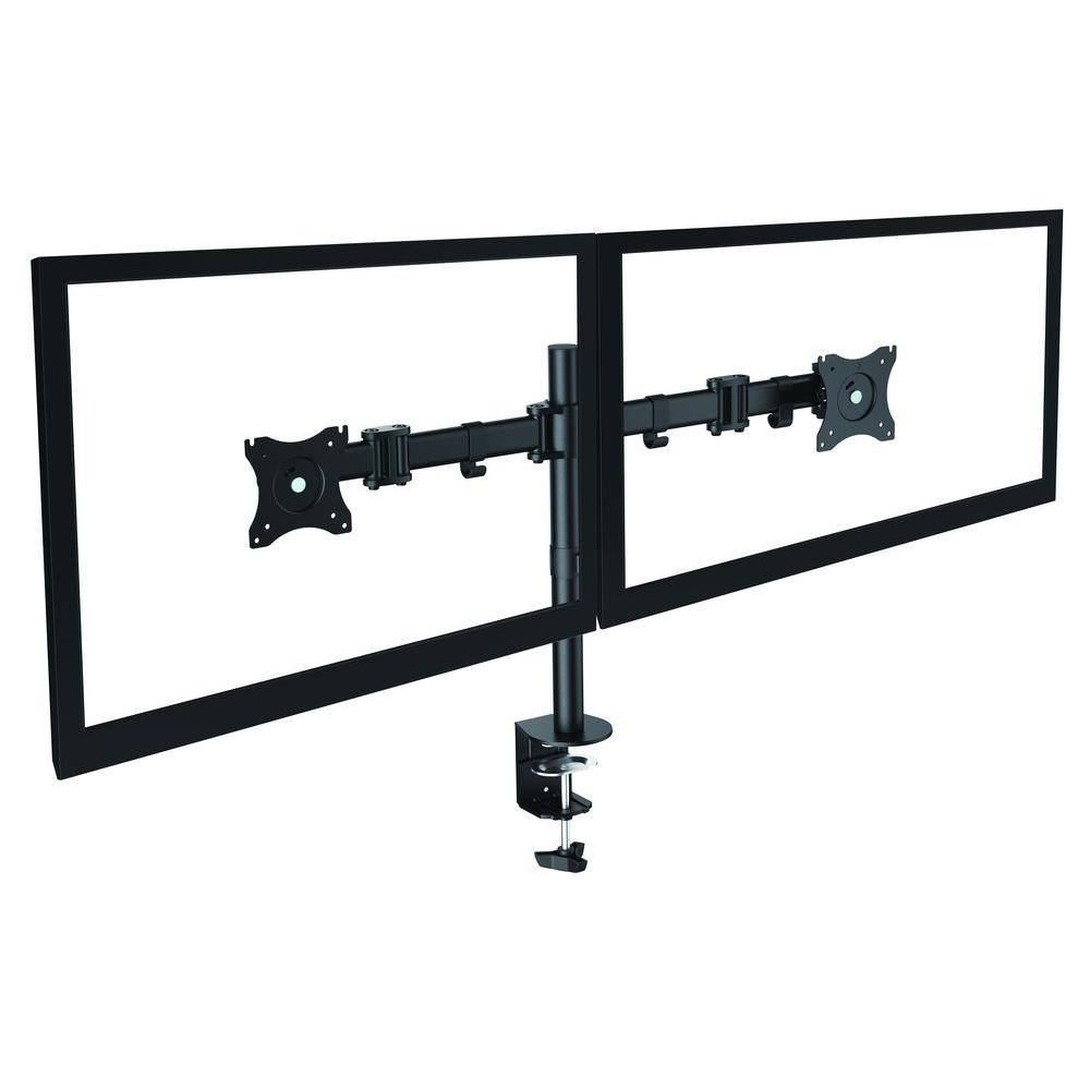 Dual Monitor Desk Mount Arm for 13 in. - 27 in. Screens, Holds 2 Monitors, 45 Degree Tilt, 17.6 lb. Capacity - Super Arbor