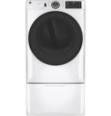 GE 7.8 cu. ft. Smart 240-Volt White Stackable Electric Vented Dryer with Sanitize Cycle, ENERGY STAR