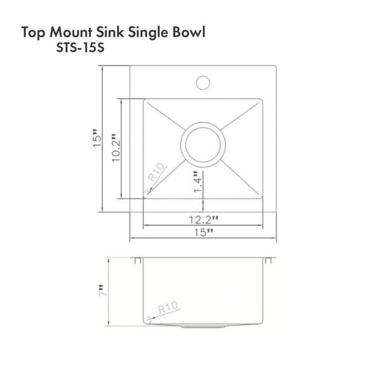 Pro 15 in. Topmount Single Bowl Bar Kitchen Sink in DuraSnow® Stainless Steel