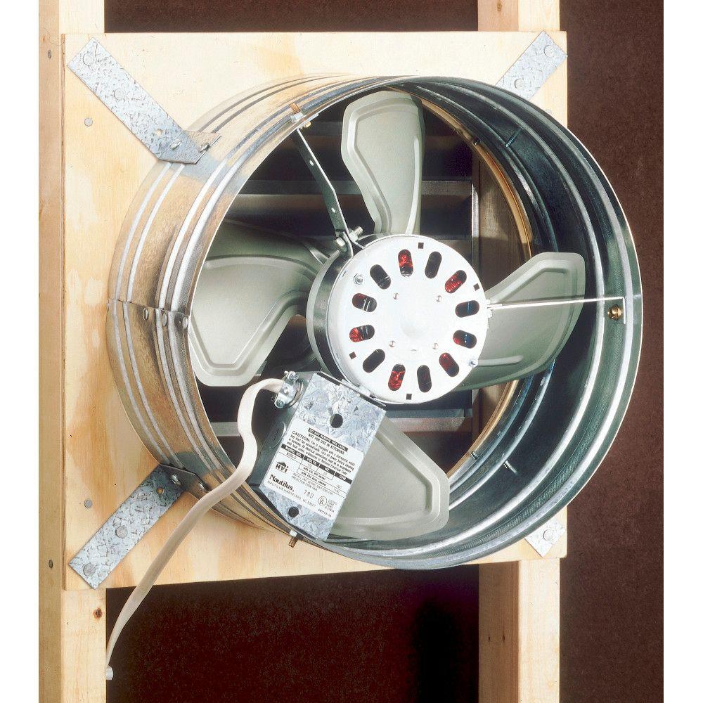 1600 CFM Silver Electric Powered Gable Mount Gable Louver Vent