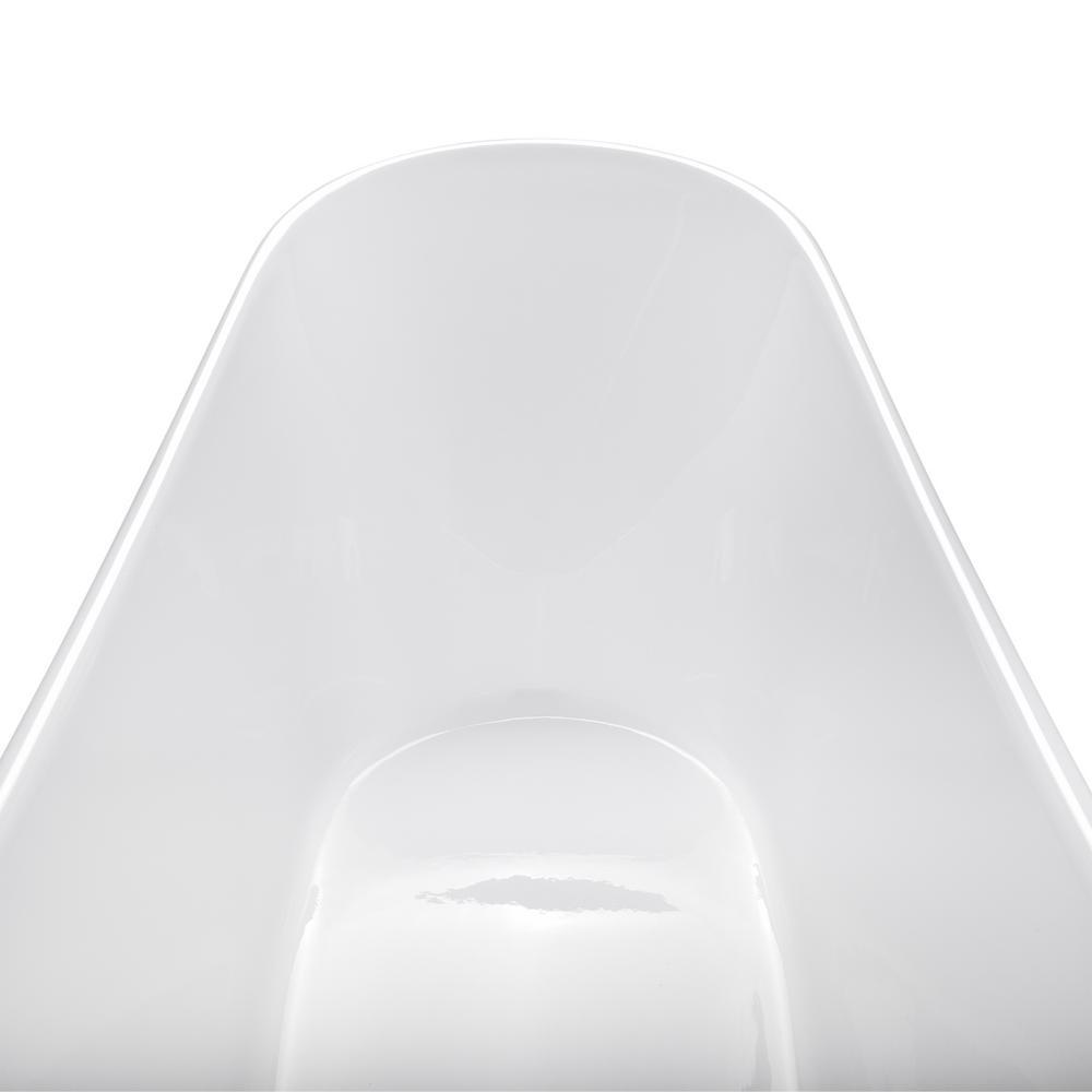 63 in. Acrylic Reversible Drain Oval Slipper Flatbottom Freestanding Bathtub in White - Super Arbor