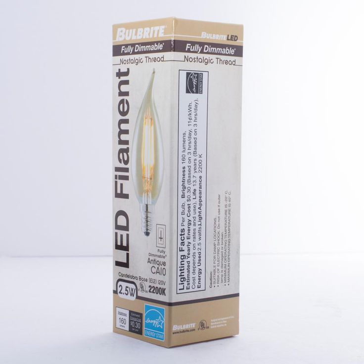 Bulbrite 25W Equivalent Amber Light CA10 Dimmable LED Filament Light Bulb (4-Pack)