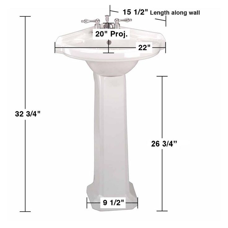 Portsmouth 22 in. Corner Pedestal Combo Bathroom Sink in White with Overflow