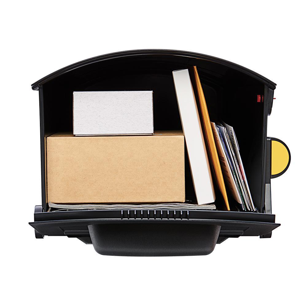 Patriot Large, Plastic, Post-Mount Mailbox, Black - Super Arbor