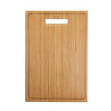 19.5 in. x 12 in. Rectangle Organic Solid Bamboo Cutting Board for Kitchen Sink
