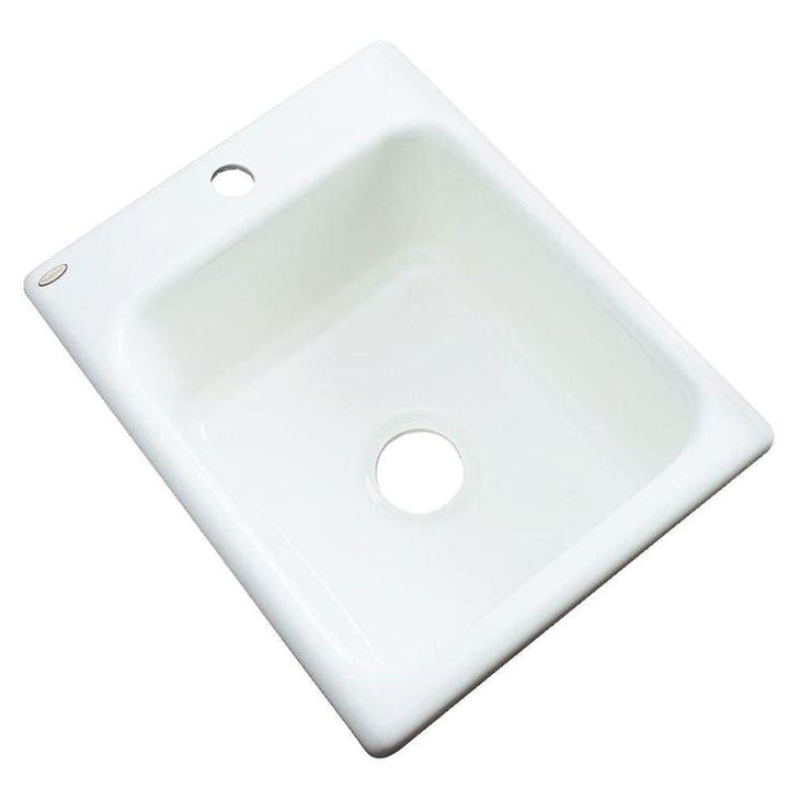 Crisfield Drop-In Acrylic 17 in. 1-Hole Single Bowl Prep Sink in White