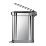 simplehuman 45-Liter Brushed Stainless Steel Steel Trash Can with Lid