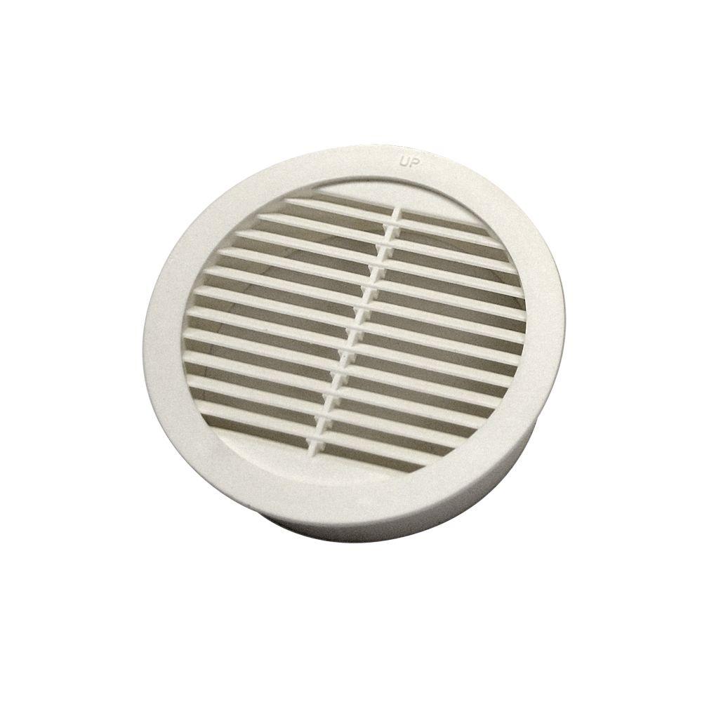 3 in. Resin Circular Mini Wall Louver Soffit Vent in White (4-Pack)