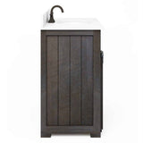 Style Selections Morriston 30-in Distressed Java Single Sink Bathroom Vanity with White Engineered Stone Top