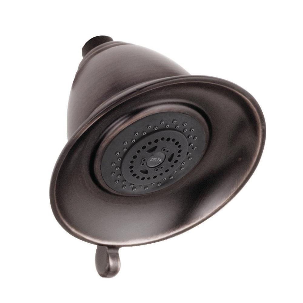 Victorian 3-Spray 5.5 in. Single Wall Mount Fixed Shower Head in Venetian Bronze - Super Arbor