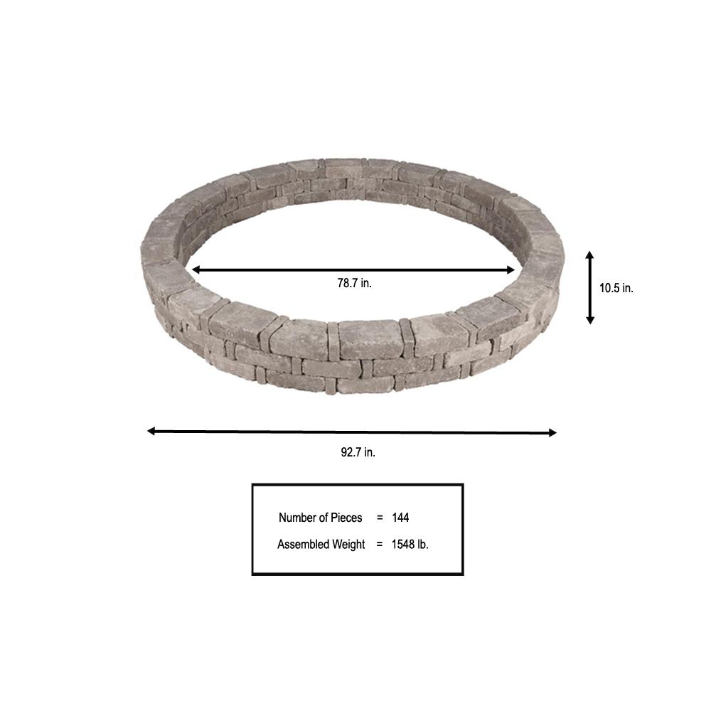 Pavestone RumbleStone 93 in. x 10.5 in. Tree Ring Kit in Greystone - Super Arbor