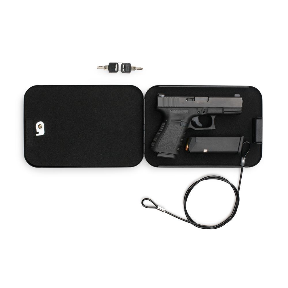1-Gun Black Portable Travel Key Lock Gun Safe, Black - Super Arbor