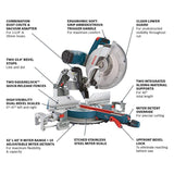 15 Amp 12 in. Corded Dual-Bevel Sliding Glide Miter Saw with 60 Tooth Saw Blade