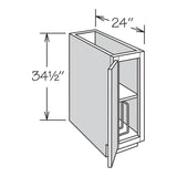 allen + roth Aveley 9-in W x 34.5-in H x 24-in D Linen Maple Door Base Semi-Custom Cabinet
