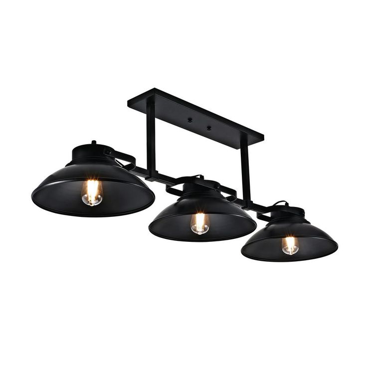 3-Light Contemporary Barnyard Medium Outdoor Hanging Chandelier, Black