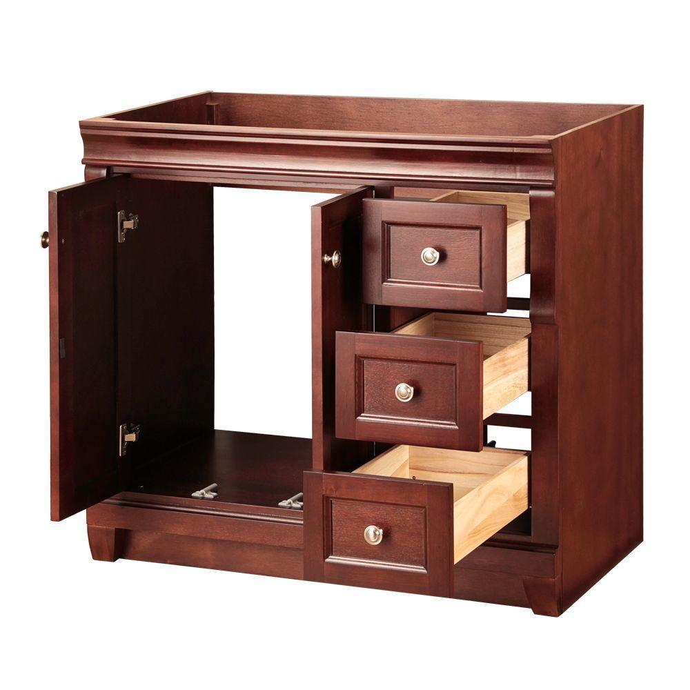 Naples 36 in. W Bath Vanity Cabinet Only in Tobacco with Right Hand Drawers - Super Arbor