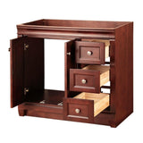 Naples 36 in. W Bath Vanity Cabinet Only in Tobacco with Right Hand Drawers - Super Arbor