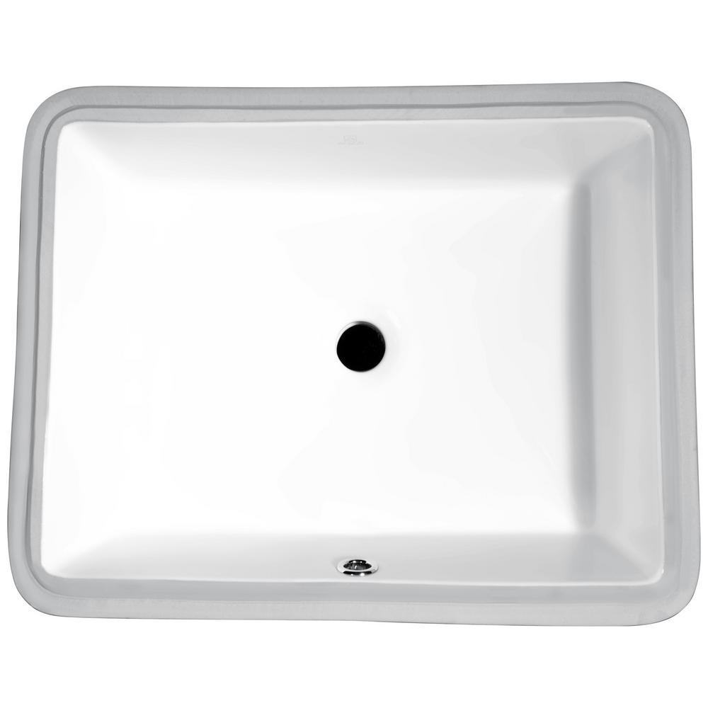 Dahlia Series 7.25 in. Ceramic Undermount Sink Basin in White - Super Arbor