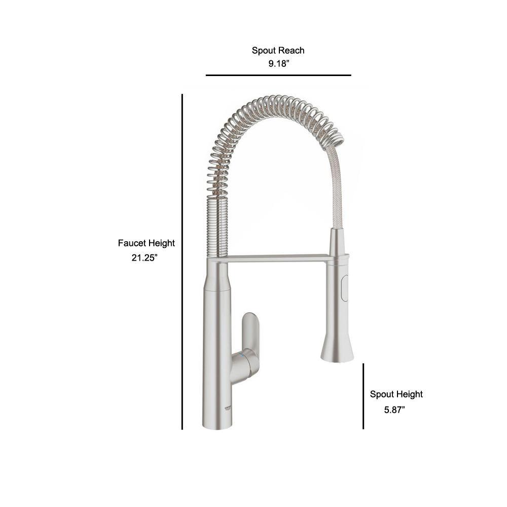 K7 Medium Semi-Pro Single-Handle Pull-Down Sprayer Standard Kitchen Faucet in SuperSteel Infinity