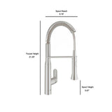 K7 Medium Semi-Pro Single-Handle Pull-Down Sprayer Standard Kitchen Faucet in SuperSteel Infinity
