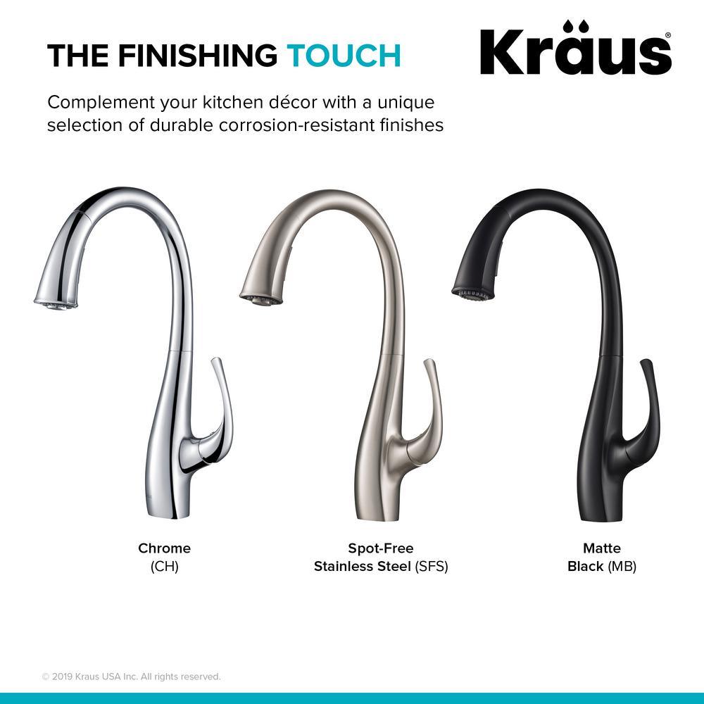 Spot Free Ansel Single-Handle Pull-Down Sprayer Kitchen Faucet in All-Brite Stainless Steel - Super Arbor