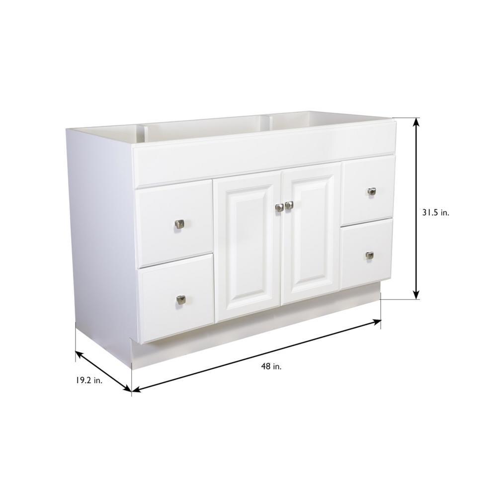 Wyndham 48 in. W x 21 in. H Bathroom Vanity Cabinet Only in White Semi-Gloss