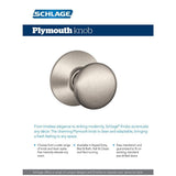 Plymouth Matte Black Keyed Entry Door Knob - Super Arbor