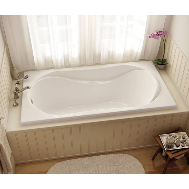 Cocoon 60 in. Acrylic Rectangular Drop-in Bathtub in White
