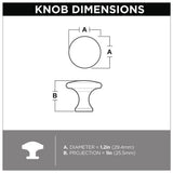 Essentials 1-1/8 in. (28mm) Matte Black Simple Round Cabinet Knob (24-Pack) - Super Arbor