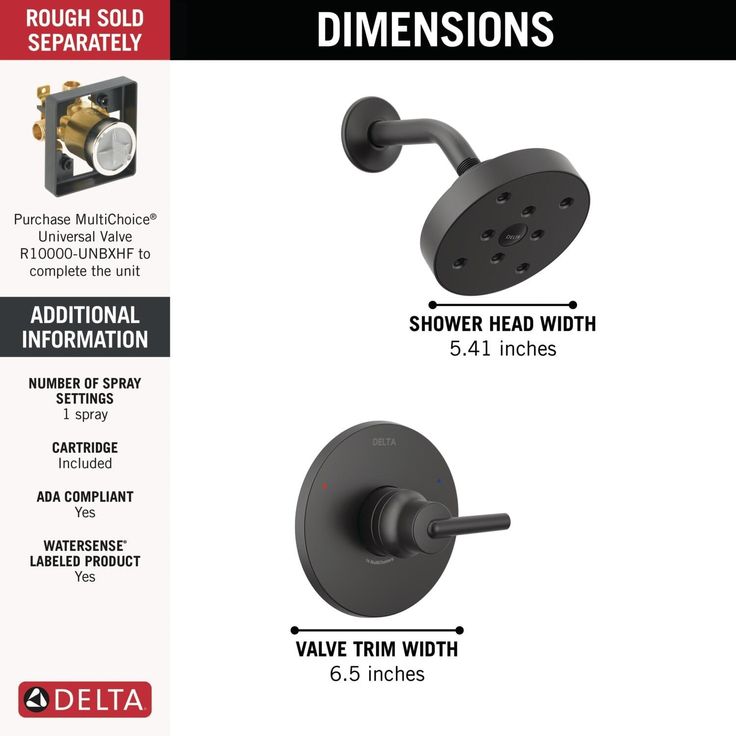 Delta Trinsic Matte Black 1-Handle Shower Faucet