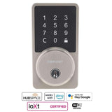 Defiant Square Satin Nickel Smart Wi-Fi Deadbolt Powered By Hubspace