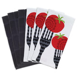 T-fal Multicolor Fork Cotton Print Dual and Solid Kitchen Dish Towel (Set of 6)