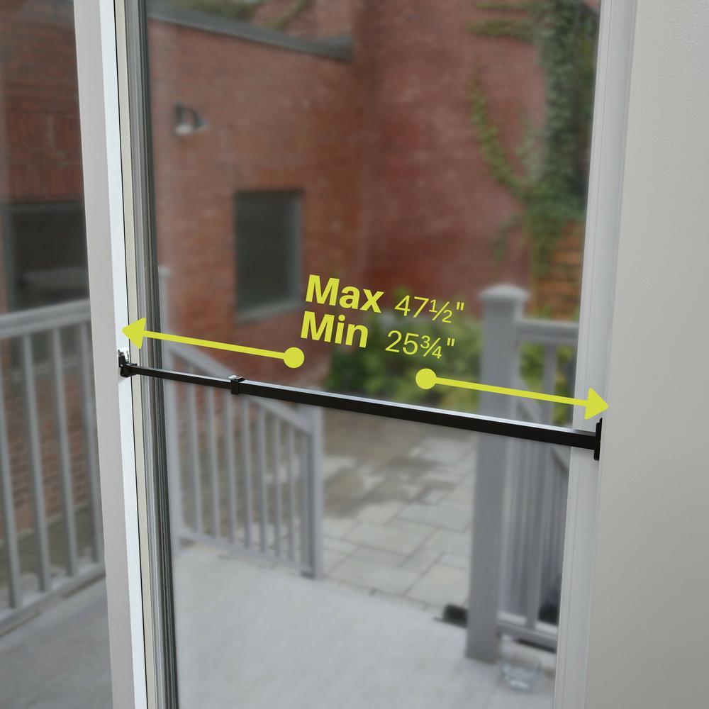 Patio Door Security Bar with Anti-Lift Lock (Black) - Super Arbor
