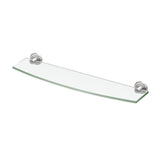 Latitude II 20 in. W Minimalist Glass Shelf in Satin Nickel - Super Arbor