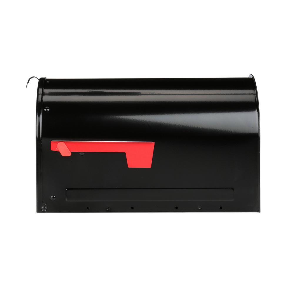 Marshall Large, Locking, Steel, Post-Mount Mailbox, Black - Super Arbor