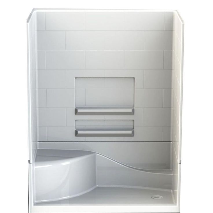 Varia Subway 30 in. x 60 in x 76 in. 4 -pc AcrylX Acrylic Finished Shower Stall w/Right Drain & Left Seat in White