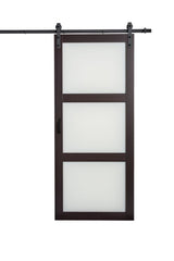 RELIABILT 36-in x 84-in Espresso Frosted Glass Mdf Single Barn Door (Hardware Included)